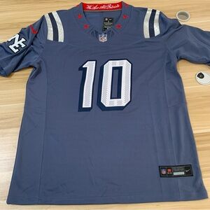 🤎Drake Maye Stitched Storm Blue Jersey Vapor